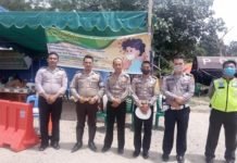 KASATLAN POLRES MADINA KUNJUNGI POSPAM KETUPAT TOBA 2020 DI PERBATASAN TAPSEL