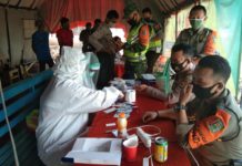 Polres Pesawaran Gelar Rapid Test Serentak Pada Personil Pos Pam