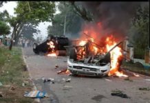 Ricuh Tuntut Copot Kades di Panyabungan, Massa Bakar Mobil Dinas Wakapolres Madina