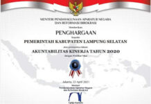 Pemkab Lamsel Kembali Raih Penghargaan AKIP