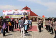 Polres Lampung Selatan, Gelar Simulasi PAM-TPS Pilkades Serentak 2021