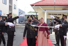 Polres Lampung Selatan, Gelar Upacara Pelepasan Purna Bhakti Anggota Polri dan PNS melalui Vidio Conference