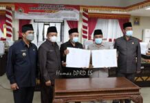 DPRD Bersama Pemkab Lamsel Teken Nota Kesepakatan Perubahan APBD Tahun 2021