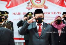 Ketua DPRD Lamsel Hadiri Peringatan Bhayangkara Ke 75 Polres Lamsel