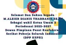 Alzier Wakil Ketua Umum KSPSI, Buruh Optimis Makin Sejahtera