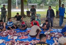 Idul Adha 2022, Kodim 0421 Lampung Selatan Sembelih 3 Sapi dan 6 Ekor Kambing.