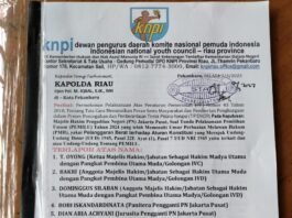 Soal Putusan Tunda Pemilu, KNPI Riau Resmi Laporkan Lima Orang ini ke Polisi