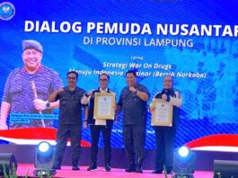 Berperan Aktif Wujudkan P4GN, Ketua GRANAT Lampung Dan Bupati Way Kanan Raih Penghargaan BNN RI*
