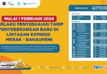 *Berkomitmen Terus Tingkatkan Pelayanan, ASDP Berlakukan Penyesuaian Tarif Layanan Ekpress Merak-Bakauheni mulai 1 Februari 2024*