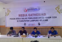 Gelar Media Gathering, Bawaslu Lamsel Ajak Insan Pers Awasi Pemilu
