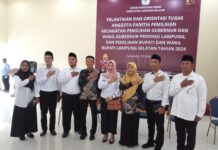 KPU Lamsel Lantik 85 PPK, 65% Anggota Wajah Baru