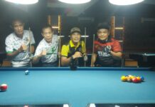 Menang Telak, Pasangan Doble Biliar PWI Lampung Tembus Semi Final