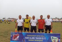 *Turnamen Sepak Bola di Sadar Sriwijaya Saling serang*