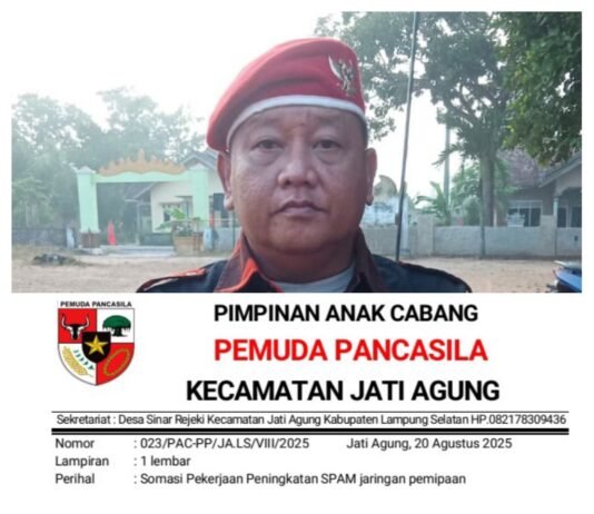 Diduga Ada “Mark-UP” Anggaran, PAC Pemuda Pancasila Layangkan Surat Somasi ke KUPT PU Jati Agung