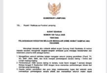 Antisipasi Dampak Abu Vulkanik GAK, RMD Instruksikan Siswa di Lampung Belajar Daring 2 Hari